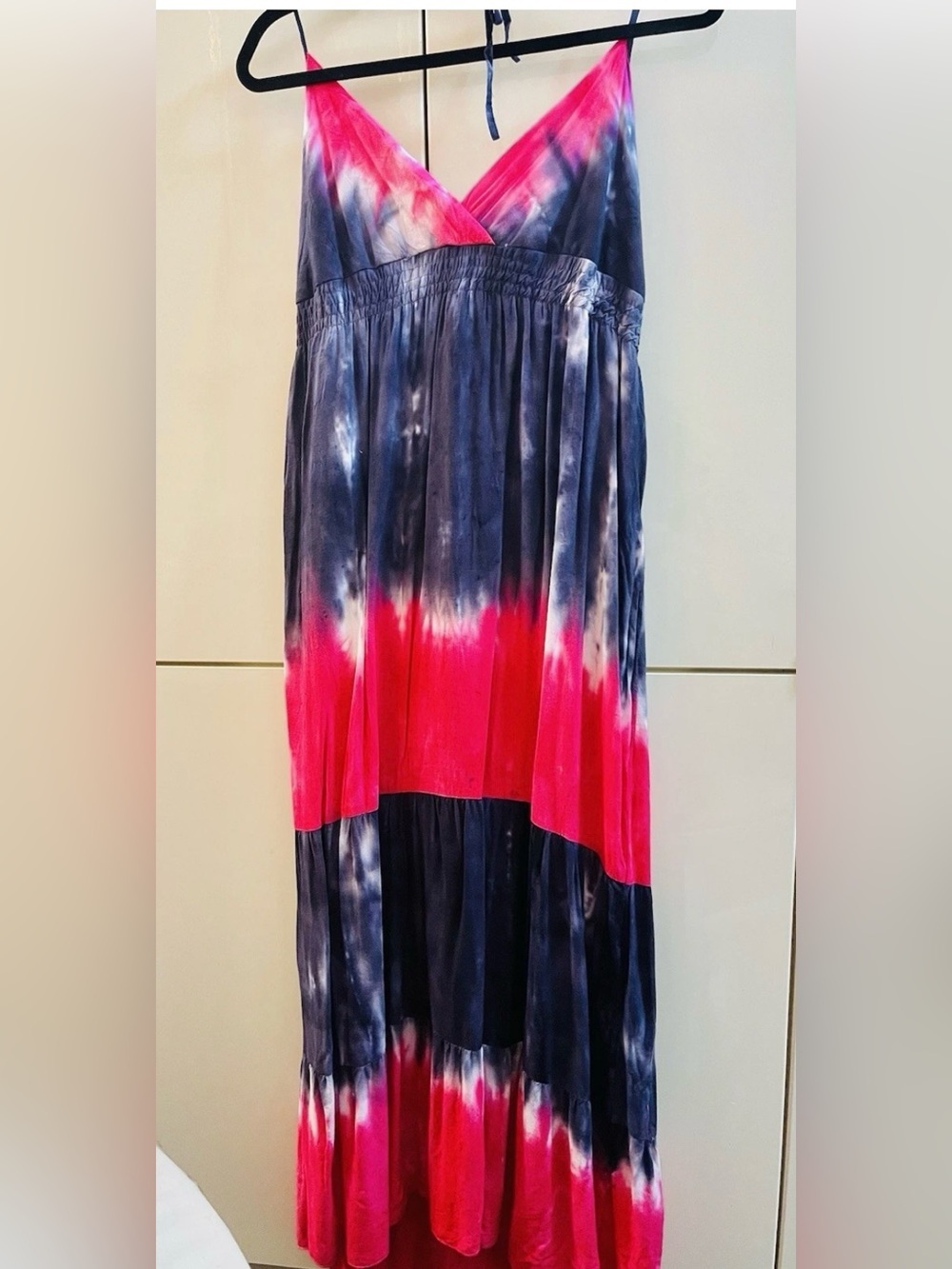 Sugar & Spice Women's Summer Dress Maxi Long Beach Sundress Size L Gray / Pink